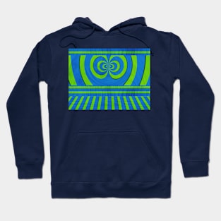 Blue and green lined pattern Hoodie